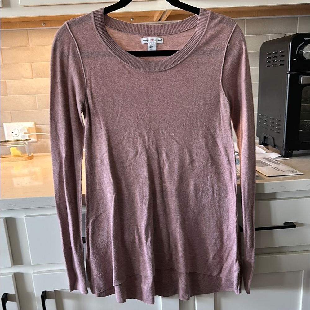 Women's Long Sleeve Top, dusty-pink/mauve, size: S
